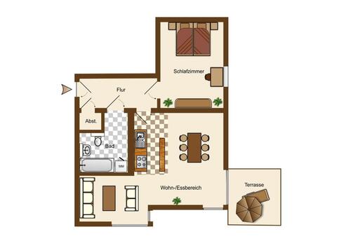 Foto - 2-Zimmer-Wohnung mit Terrasse und Stellplatz - WM-007-203