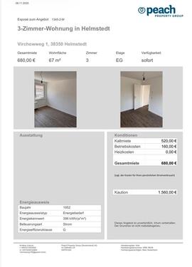Foto - Wohnung in Helmstedt - 680,00&nbsp;EUR Kaltmiete, ca.&nbsp; 67,00&nbsp;m&sup2;