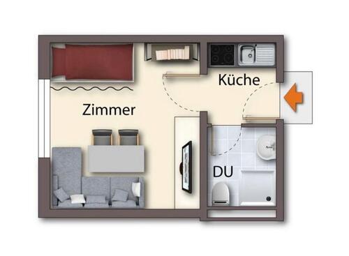 Foto - 1 ZKB in 35440 Linden - 628,00 EUR Kaltmiete,