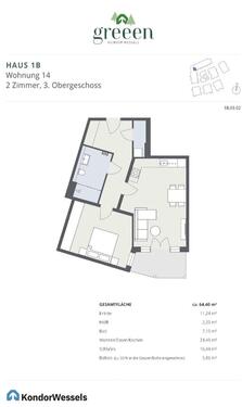Foto - Wohnen mit Weitblick stilvolle 2-Zimmer-Wohnung im 3. OG mit Sonnenbalkon