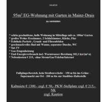 Wohnung Mainz Drais - 1.300,00&nbsp;EUR Kaltmiete, ca.&nbsp; 95,00&nbsp;m&sup2; in Mainz (PLZ: 55127) Lerchenberg