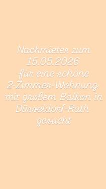 Foto - Nachmieter zum 15.05. für eine 2-Zimmer Wohnung mit großem Balkon