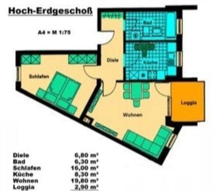 Foto - 2-Zimmer-Wohnung in Weinböhla mit Küche