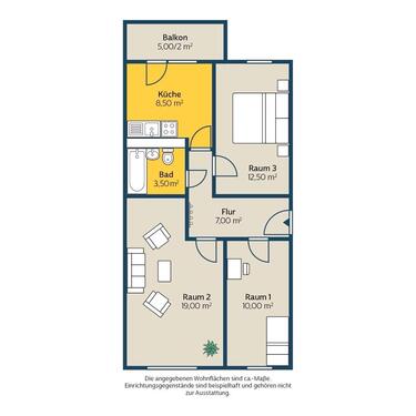 Foto - 3 Zimmer Wohnung - 550,00 EUR Kaltmiete,