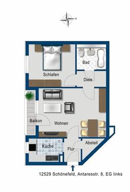 Foto - 2 Zimmer Erdgeschoßwohnung zur Miete in Schönefeld