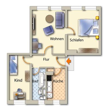 Foto - Etagenwohnung zur Miete in Freiberg