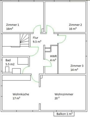 Foto - 4 Zimmer Etagenwohnung in Kalbach