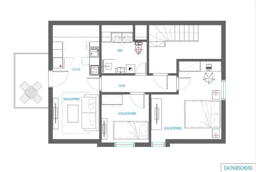Foto - 3-Zimmer-DG-Wohnung mit 12 m² Terrasse - ab 01.07 !!