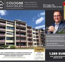 MODERNISIERTE 3-ZIMMER-WOHNUNG IM 1. OG MIT SONNENBALKON & GARTEN IN RUHIGER LAGE VON KERPEN-SINDORF MODERNISIERTE 3-ZIMMER-WOHNUNG IM 1. OG MIT SONNENBALKON & GARTEN IN RUHIGER LAGE VON KERPEN-SINDORF