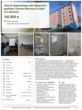 Foto - Schöne 1 Zimmer-Wohnung mit großer Küche in Ingolstadt