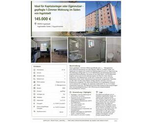 Schöne 1 Zimmer-Wohnung mit großer Küche in Ingolstadt