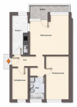 Foto - 3 Zimmer Erdgeschoßwohnung in Geretsried