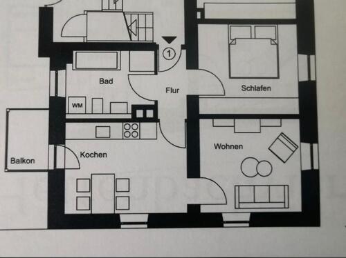 Foto - 2 Zimmer Erdgeschoßwohnung zur Miete in Augsburg