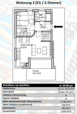 Foto - 3 Zimmer Erdgeschoßwohnung zur Miete in Olching
