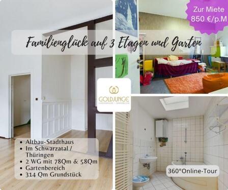 Foto - SITZENDORF: Vermietung Charmantes Altbau-Stadthaus im Schwarzatal auf drei Wohnetagen mit Garten & Stellplatz