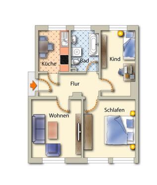 Foto - Etagenwohnung zur Miete in Freiberg