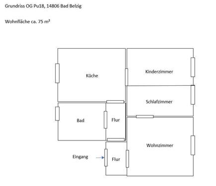 Foto - 3 Zimmer Etagenwohnung zur Miete in Bad Belzig
