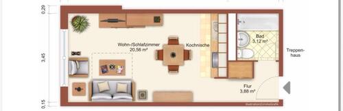 Foto - 1 Zimmer Etagenwohnung zur Miete in Greifswald