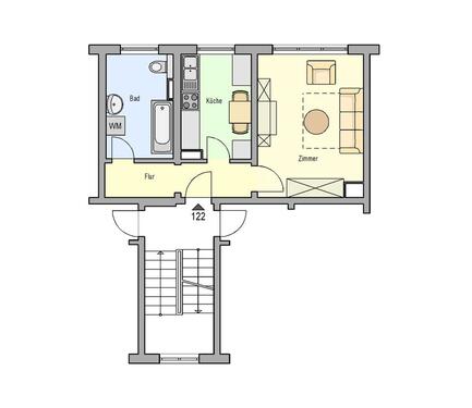 Foto - 1 Zimmer Etagenwohnung zur Miete in Ranis