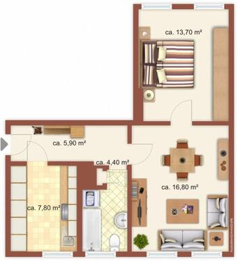 Foto - 2 Zimmer Etagenwohnung zur Miete in Zeitz