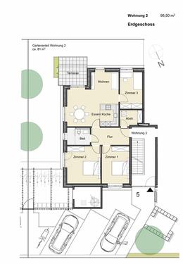 Foto - Neubauwohnung Erdgeschoss - 821,00&nbsp;EUR Kaltmiete, ca.&nbsp; 95,50&nbsp;m&sup2;