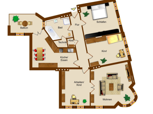 Foto - 4 Zimmer Dachgeschoßwohnung zur Miete in Magdeburg