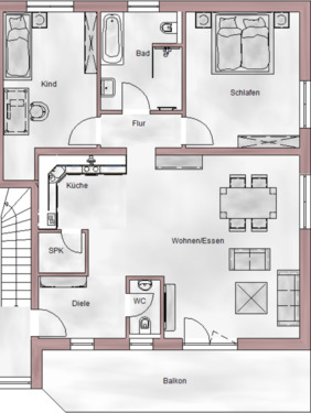 Foto - Moderne 3-Zimmer-Neubauwohnung mit Einbauküche in 66989 Petersberg