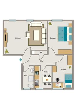 Foto - 3.5 Zimmer Erdgeschoßwohnung zur Miete in Duisburg