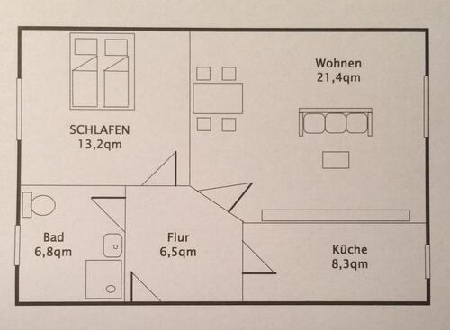 Foto - 2-Raumwohnung zu vermieten 56qm, in 99974 Mühlhausen