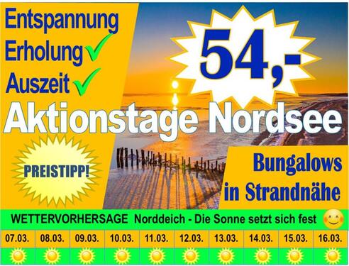 Foto - ⭐ Nordsee Norddeich Bungalow Urlaub strandnah TOP ebenerdig ⭐