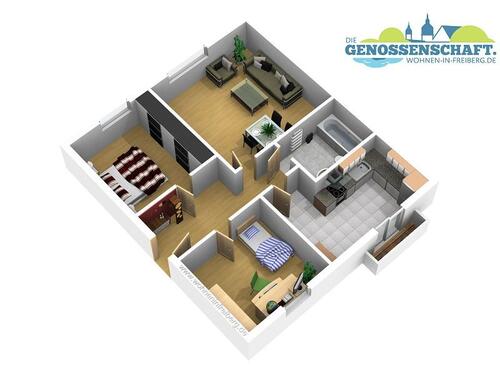 Foto - Etagenwohnung zur Miete in Freiberg