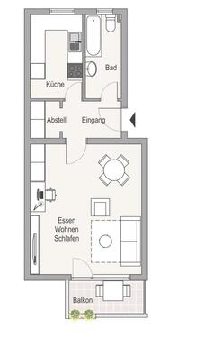 Foto - 1 Zimmer Wohnung mit Südbalkon zur Miete