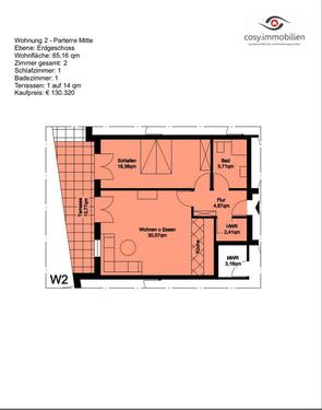 Foto - 2 Zimmer Erdgeschoßwohnung zum Kaufen in Wallenhorst