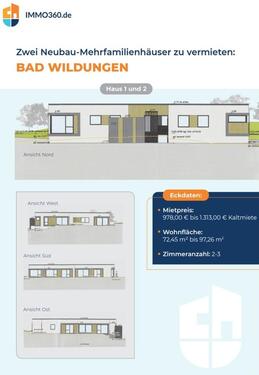 Foto - Zwei Neubau-Mehrfamilienhäuser zu vermieten in Bad Wildungen