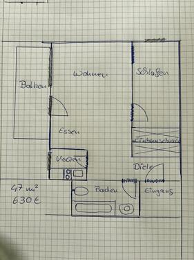 Foto - Apartment 1,5 Zimmer - 625,00 EUR Kaltmiete,