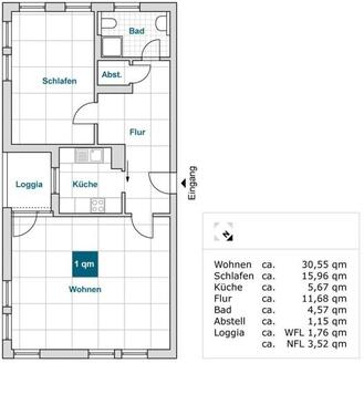 Foto - 2 Zimmer Etagenwohnung zur Miete in Dresden