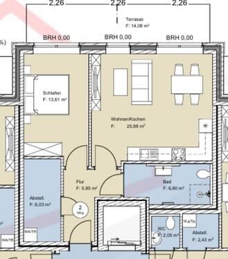 Foto - 2 Zimmer Etagenwohnung in Berge