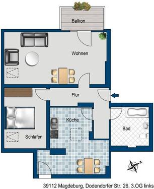 Foto - Etagenwohnung zur Miete in Magdeburg