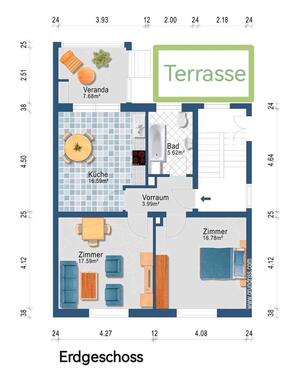 Foto - Mietwohnung in Mannheim - Seckenheim 2ZKBB + Terrasse