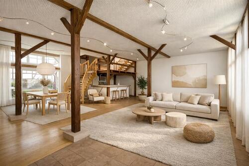 Foto - Loftartige Räume für Arbeiten und Wohnen in kombinierter Nutzung