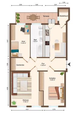 Foto - 3 Zimmer Wohnung - 432,00 EUR Kaltmiete,