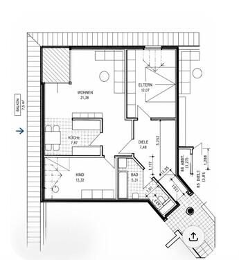 Foto - 3 Zimmer Dachgeschoßwohnung zum Kaufen in Rotenburg (Wümme)