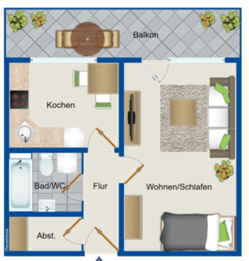 Foto - Gemütliche 1,5-Z.-Wohnung mit Loggia & Tiefgarage in Oberasbach
