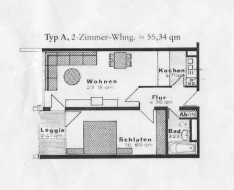 Foto - Eigentumswohnung in Marburg - 130.000,00&nbsp;EUR Kaufpreis, ca.&nbsp; 55,34&nbsp;m&sup2;