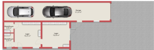 Foto - 2 beheizte Lagerräume & Garage für 3 PKW 94,25 qm Fläche