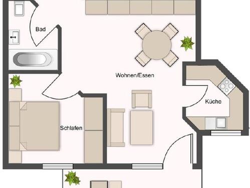 Foto - 2 Zimmer Terrassenwohnung zur Miete in Dresden