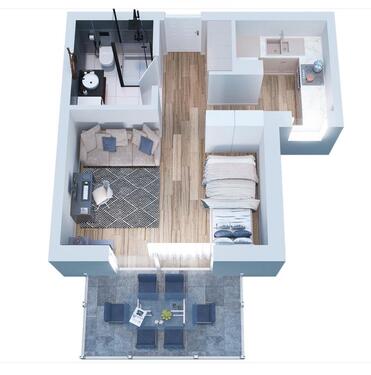 Foto - Moderne 40qm Neubauwohnung mit hochwertiger Einbauküche u. Balkon