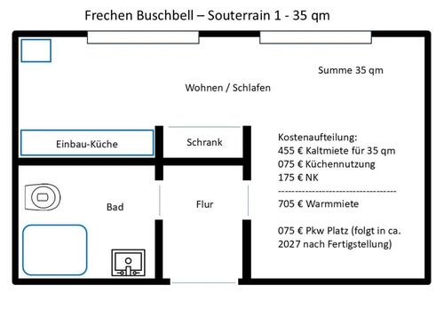 Foto - Frechen 35 qm Souterrain Renoviert Küche