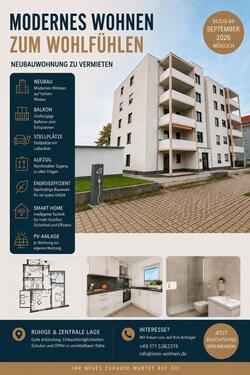 Foto - Moderne 3 Raum Wohnung Balkon, Stellplatz mit E-Ladestation inkl.