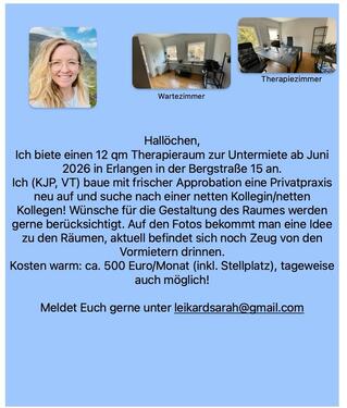 Foto - Raum für Psychotherapie zentral in Erlangen zu vermieten